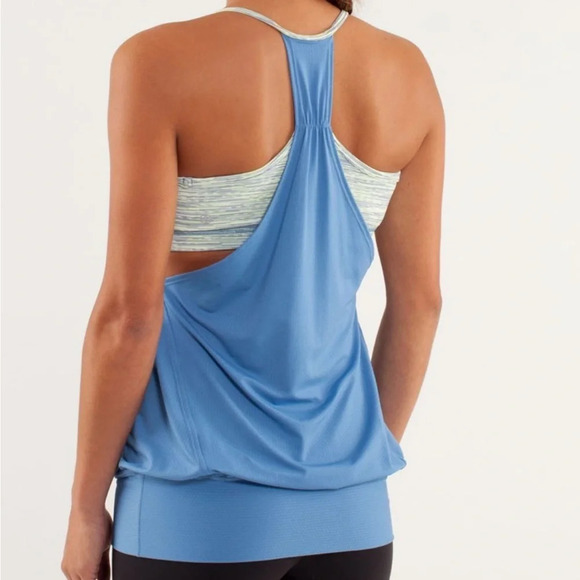 Lululemon No Limits Tank Limitless Blue / Wee Are From Space Polar Cream Sz 4 - Picture 2 of 8